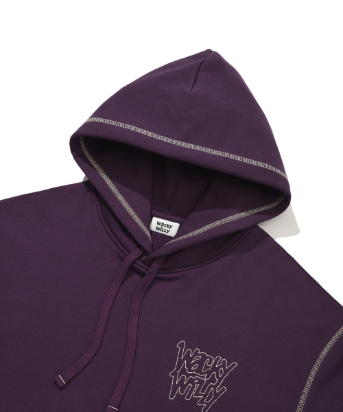 Wacky WiLLy(ワッキーウィリー)の「ステッチレタリングフードパーカー パープル(パーカー・レディース・その他・MEDIUM/LARGE/X-LARGE/SMALL)」の4枚目の写真