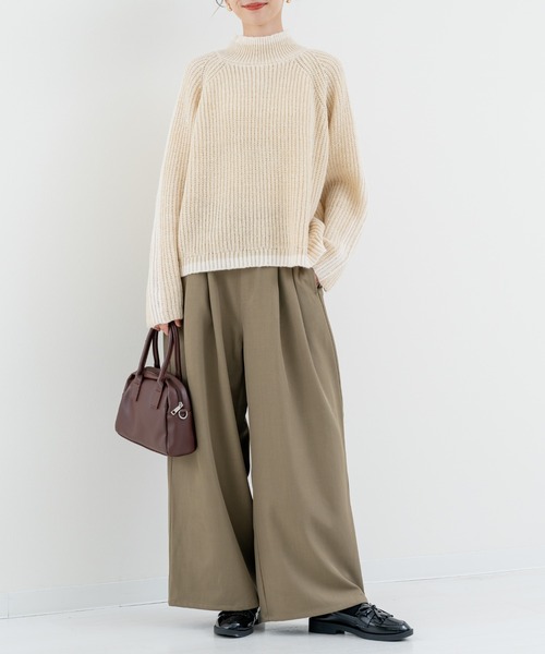 refinedworks（リファインドワークス）の「【refinedworks】タックデザイン が魅力的な ワイドパンツ（その他パンツ・レディース・チャコールグレー/ベージュ・FREE）」の11枚目の写真