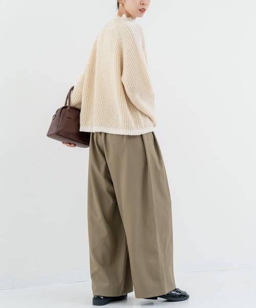 refinedworks（リファインドワークス）の「【refinedworks】タックデザイン が魅力的な ワイドパンツ（その他パンツ・レディース・チャコールグレー/ベージュ・FREE）」の13枚目の写真