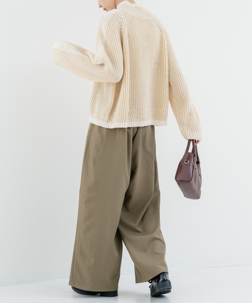 refinedworks（リファインドワークス）の「【refinedworks】タックデザイン が魅力的な ワイドパンツ（その他パンツ・レディース・チャコールグレー/ベージュ・FREE）」の14枚目の写真