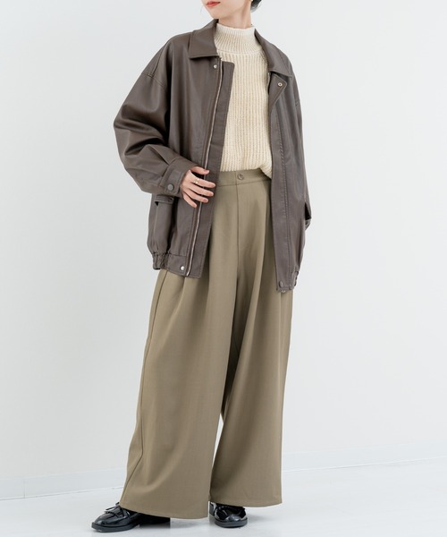 refinedworks（リファインドワークス）の「【refinedworks】タックデザイン が魅力的な ワイドパンツ（その他パンツ・レディース・チャコールグレー/ベージュ・FREE）」の22枚目の写真