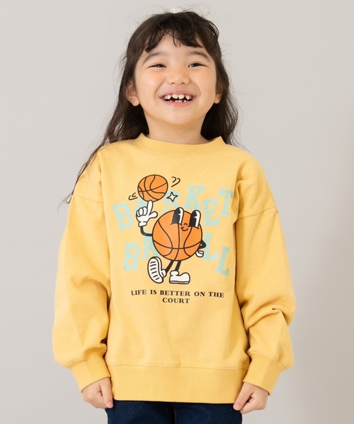 and D. petit main（アンドディープティマイン）の「【ご好評につき再入荷！】【365D.】スウェットOFUZAKE 柄ワイドプルオーバー/トレーナー（スウェット・キッズ・パープル/オートミール/イエロー/チャコール/レッド系その他/グリーン・130cm/100cm/120cm/140cm/110cm/90cm）」の5枚目の写真