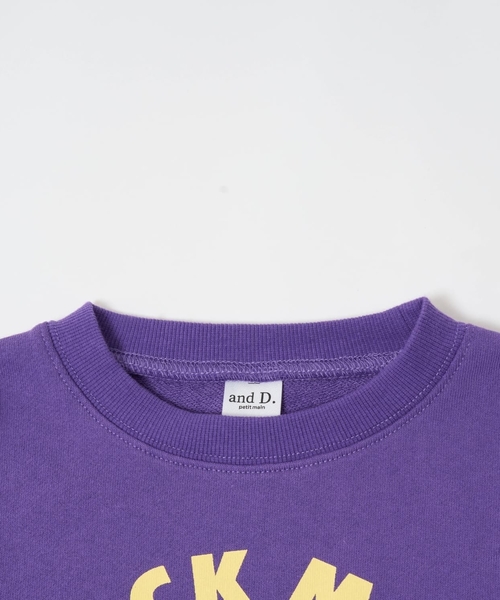 and D. petit main（アンドディープティマイン）の「【ご好評につき再入荷！】【365D.】スウェットOFUZAKE 柄ワイドプルオーバー/トレーナー（スウェット・キッズ・パープル/オートミール/イエロー/チャコール/レッド系その他/グリーン・130cm/100cm/120cm/140cm/110cm/90cm）」の13枚目の写真