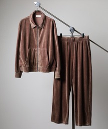 many men many mind | MANYMENMANYMINDS パウダー加工ベロア/セットアップ/ZIPブルゾン/イージーワイドパンツ(セットアップ)