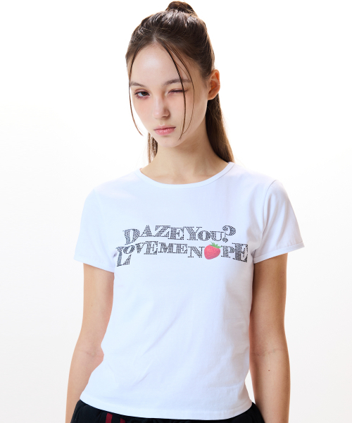 LUVISTRUE(ラヴイズトゥルー)の「IM STRAWBERRY LETTERING TEE(WHITE)(Tシャツ/カットソー・レディース・その他・FREE)」の1枚目の写真