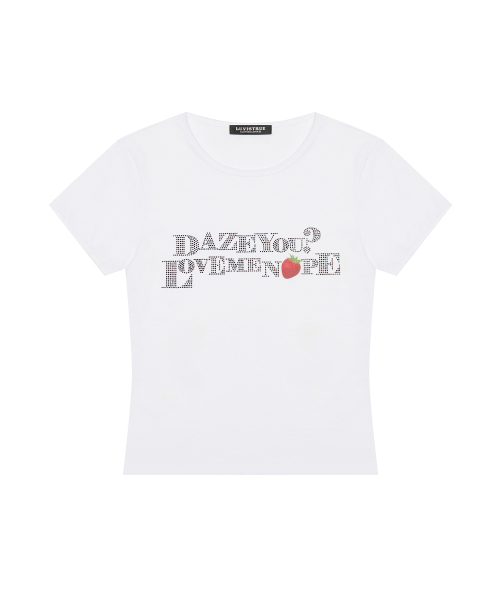 LUVISTRUE(ラヴイズトゥルー)の「IM STRAWBERRY LETTERING TEE(WHITE)(Tシャツ/カットソー・レディース・その他・FREE)」の2枚目の写真
