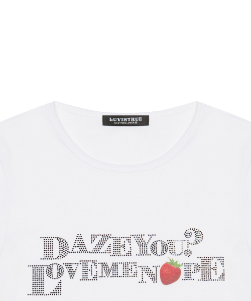 LUVISTRUE(ラヴイズトゥルー)の「IM STRAWBERRY LETTERING TEE(WHITE)(Tシャツ/カットソー・レディース・その他・FREE)」の4枚目の写真