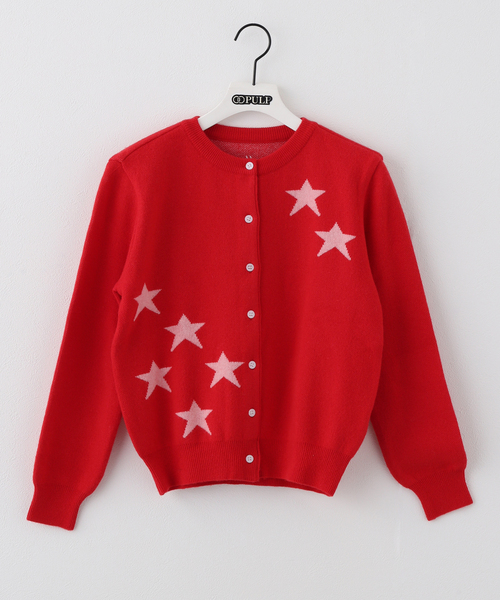 WEBHOUSE(ウェブハウス)の「【Geek Office / ギークオフィス】WEBHOUSE / Shooting Star Angel Cardigan(カーディガン/ボレロ・レディース・レッド/グレー・FREE)」の15枚目の写真