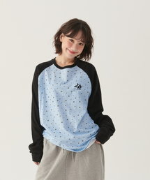 ESCAPEFROM（エスケープフロム）の「アウトラインスタープリントロングスリーブブラック（Tシャツ/カットソー）」