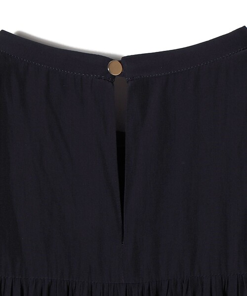 手洗い可能〉カッセン ギャザー ベルト付き 長袖 ワンピース