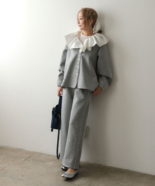 VERY掲載　SONO パール付トップス　パンツセット VERY掲載 SONO パール付トップス パンツセット