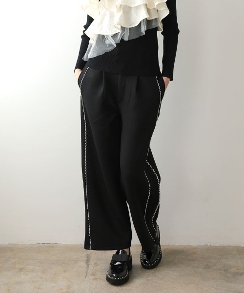 DONOBAN（ドノバン）の「スカラップブレードレースセットアップ（スーツパンツ・レディース・グレー/ブラック・ショート丈/ロング丈）」の10枚目の写真