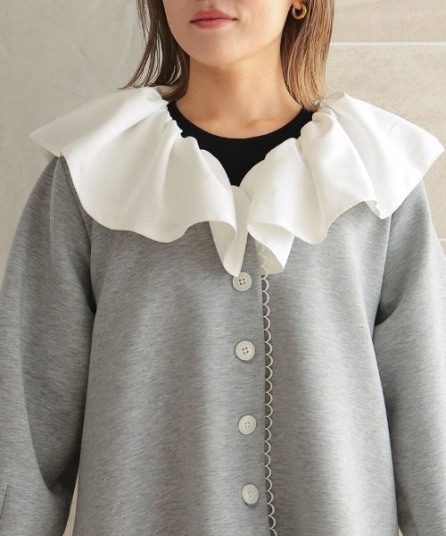 DONOBAN（ドノバン）の「スカラップブレードレースセットアップ（スーツパンツ・レディース・グレー/ブラック・ショート丈/ロング丈）」の21枚目の写真