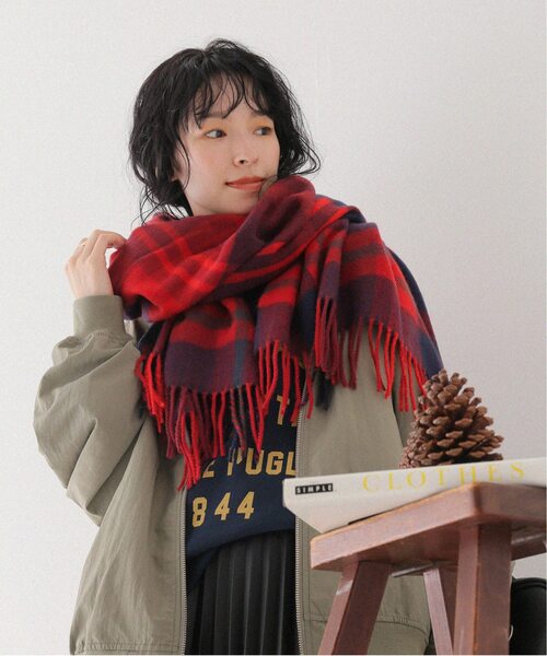 JOURNAL STANDARD relume（ジャーナルスタンダード　レリューム）の「《再入荷！》アクリルチェックストール（マフラー・レディース・レッド/ネイビー/ブラウン系その他・FREE）」の5枚目の写真