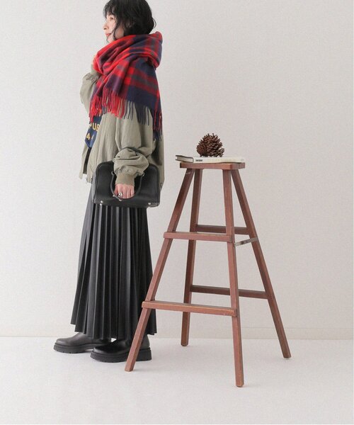 JOURNAL STANDARD relume（ジャーナルスタンダード　レリューム）の「《再入荷！》アクリルチェックストール（マフラー・レディース・レッド/ネイビー/ブラウン系その他・FREE）」の7枚目の写真