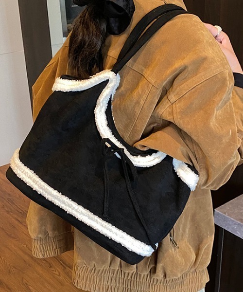 mebole(メボレ)の「リボンボアショルダートートバッグ(ショルダーバッグ・レディース・ブラック/ブラウン/キャメル・FREE)」の21枚目の写真