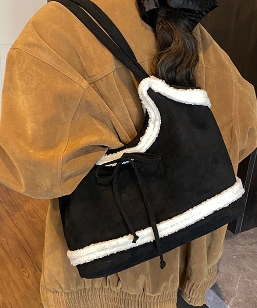 mebole(メボレ)の「リボンボアショルダートートバッグ(ショルダーバッグ・レディース・ブラック/ブラウン/キャメル・FREE)」の22枚目の写真