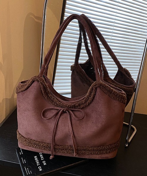 mebole(メボレ)の「リボンボアショルダートートバッグ(ショルダーバッグ・レディース・ブラック/ブラウン/キャメル・FREE)」の11枚目の写真