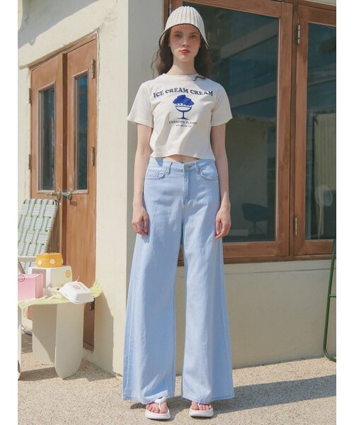 UNKNOWN PLANET(アンノウンプラネット)の「UP-267 ワイドデニムパンツ ライトブルー(デニムパンツ・レディース・その他・SMALL/MEDIUM)」の1枚目の写真