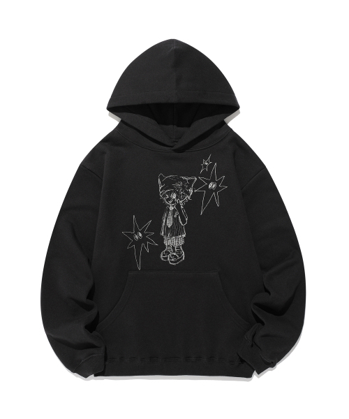NICE GHOST CLUB(ナイスゴーストクラブ)の「NGC BOY HOODIE_BLACK(NG2FFUM402A)(パーカー・レディース・ブラック・SMALL/MEDIUM/LARGE)」の1枚目の写真