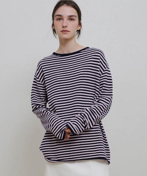 ANDNEEDS(アンドニーズ)の「Meg stripe knit (pink)(ニット/セーター・レディース・その他・FREE)」の1枚目の写真