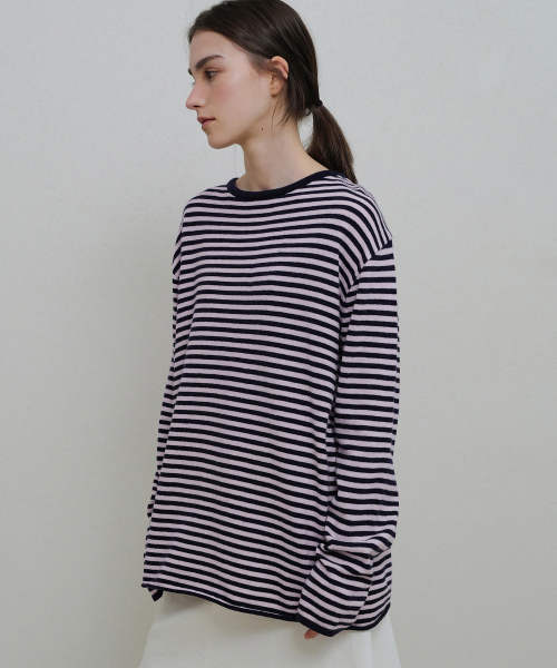 ANDNEEDS(アンドニーズ)の「Meg stripe knit (pink)(ニット/セーター・レディース・その他・FREE)」の4枚目の写真