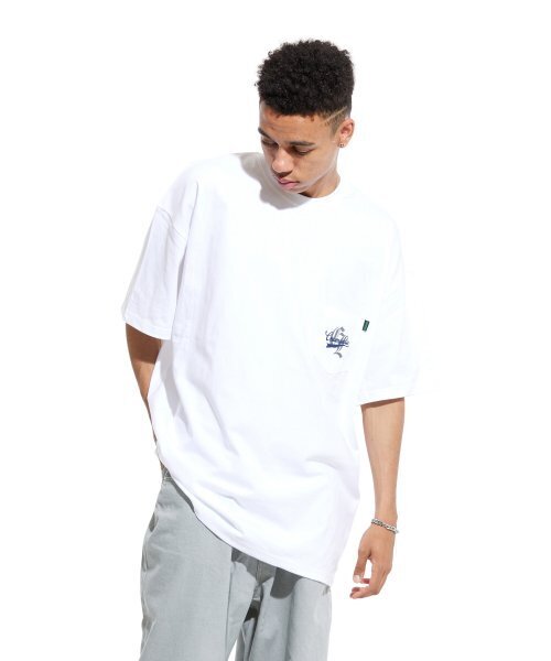 CREAM SODA LAB（クリームソーダラボ）の「LAB オールドシエル オーバーサイズ ポケット 半袖Tシャツ ホワイト グレー（Tシャツ/カットソー・メンズ・その他・X-LARGE/LARGE/MEDIUM）」の7枚目の写真