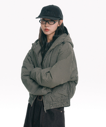 MOO（エムオーオー）の「チェックフードウィンドブレーカージャンパー-ブラック（その他アウター）」