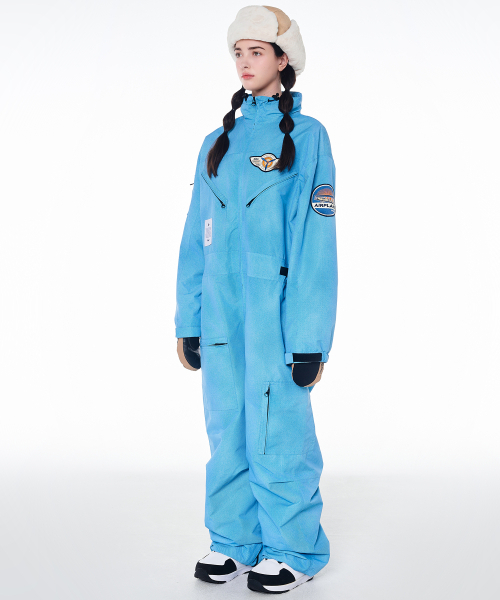 DOLL OUTERWEAR(ドラ アウターウェア)の「2425 ボルカン ボードウェア ワーク ジャンプスーツ デニムプリント 男女共用(つなぎ/オールインワン・レディース・その他・LARGE/X-LARGE/X-SMALL/SMALL/MEDIUM)」の5枚目の写真