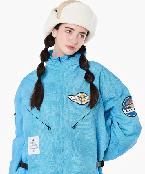 DOLL OUTERWEAR(ドラ アウターウェア)の「2425 ボルカン ボードウェア ワーク ジャンプスーツ デニムプリント 男女共用(つなぎ/オールインワン・レディース・その他・LARGE/X-LARGE/X-SMALL/SMALL/MEDIUM)」の6枚目の写真