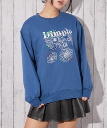 スウェット（ブルー・ネイビー/青色系・花柄・ボタニカル柄