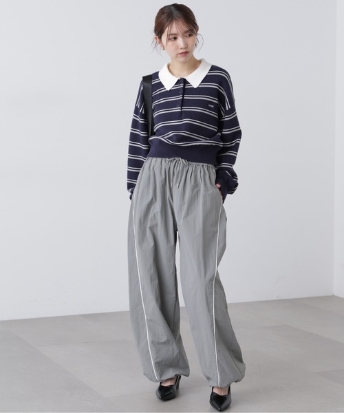 FREE'S MART（フリーズマート）の「◆ロゴ刺繍ボーダーポロニット（ニット/セーター・レディース・グレー系その他/ダークネイビー・FREE）」の11枚目の写真