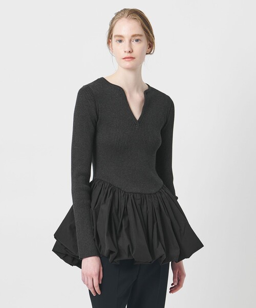 ＜AEWEN MATOPH＞バルーンコンビ 二ットプルオーバー ウォッシャブル AEWEN MATOPH＞バルーンコンビ 二ットプルオーバー ‐ ウォッシャブル