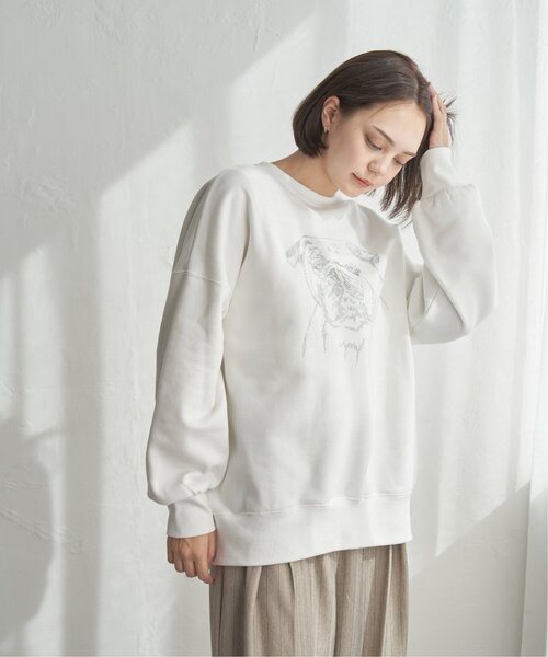 notch.(ノッチ)の「ブルドッグラメ刺繍スウェット(スウェット・レディース・ブラック/オフホワイト/チャコール・M)」の1枚目の写真