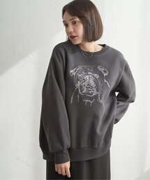 ブルドッグラメ刺繍スウェット
