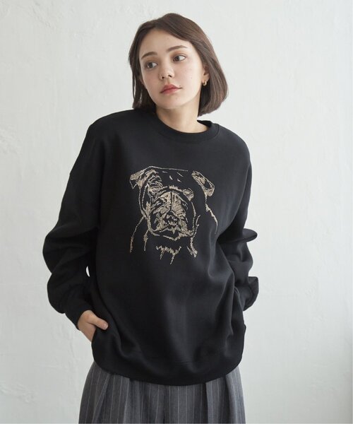 notch.(ノッチ)の「ブルドッグラメ刺繍スウェット(スウェット・レディース・ブラック/オフホワイト/チャコール・M)」の10枚目の写真