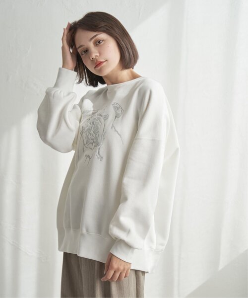 notch.(ノッチ)の「ブルドッグラメ刺繍スウェット(スウェット・レディース・ブラック/オフホワイト/チャコール・M)」の15枚目の写真
