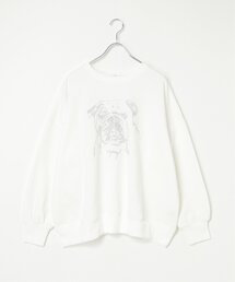 ブルドッグラメ刺繍スウェット