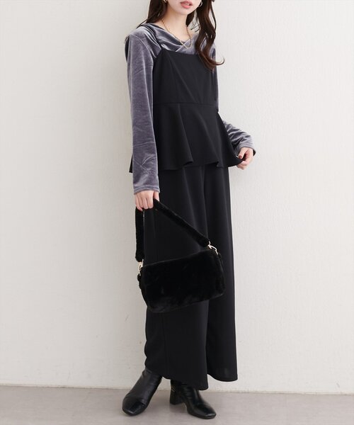 セール】ストレッチぺプラムオールインワン（つなぎ/オールインワン