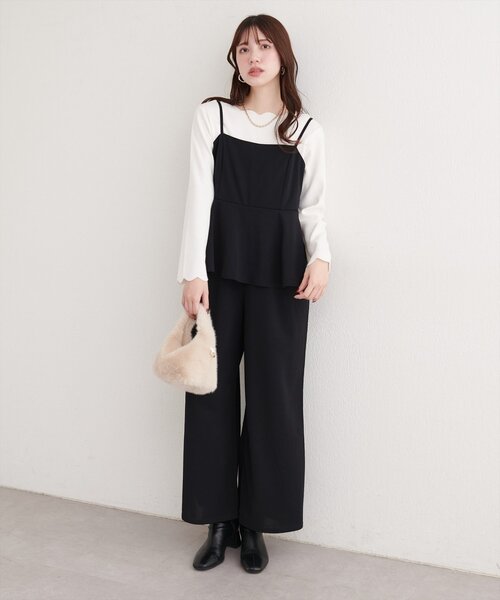 【＠】ストレッチオールインワン ストレッチぺプラムオールインワン（つなぎ/オールインワン）｜natural