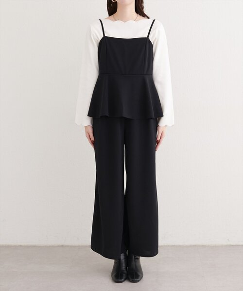 natural couture(ナチュラルクチュール)の「ストレッチぺプラムオールインワン(つなぎ/オールインワン・レディース・ブラック/グレイッシュベージュ/グレー・FREE)」の16枚目の写真