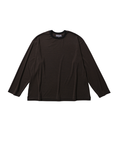BALLUTE(バリュート)の「DUSTY STRIPE LONG SLEEVE (BLACK&BROWN)(Tシャツ/カットソー・メンズ・その他・SMALL/MEDIUM/LARGE)」の1枚目の写真