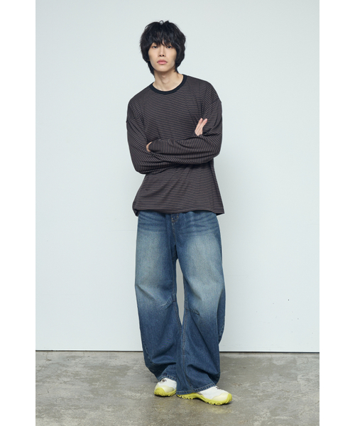 BALLUTE(バリュート)の「DUSTY STRIPE LONG SLEEVE (BLACK&BROWN)(Tシャツ/カットソー・メンズ・その他・SMALL/MEDIUM/LARGE)」の14枚目の写真