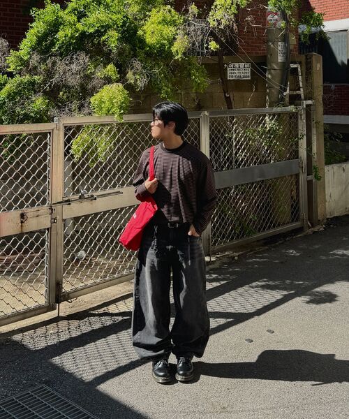 BALLUTE(バリュート)の「DUSTY STRIPE LONG SLEEVE (BLACK&BROWN)(Tシャツ/カットソー・メンズ・その他・SMALL/MEDIUM/LARGE)」の3枚目の写真