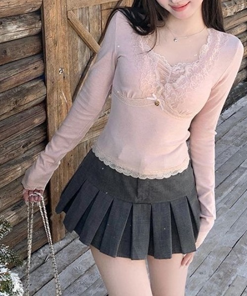 ViViDAY(ビビデー)の「レースリボンカットソー(Tシャツ/カットソー・レディース・ピンク・M)」の4枚目の写真