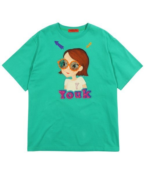 YOUK SHIM WON（ユクシムウォン）の「カラフルTシャツ F グリーンリア（Tシャツ/カットソー・レディース・その他・FREE）」の2枚目の写真