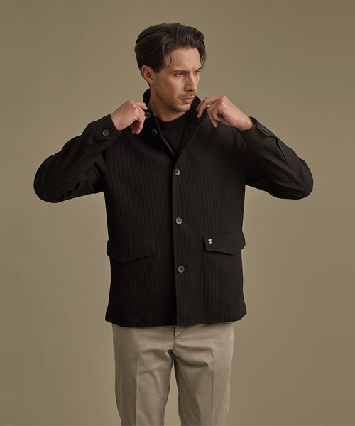 BIRBANTE(ビルバンテ)の「スリックスタンドカラージャケット - ブラック(その他アウター・メンズ・ブラック・SMALL/MEDIUM/LARGE/X-LARGE)」の1枚目の写真
