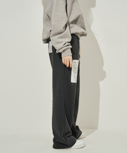 SARANAGI(サラナギ)の「SE055-SWETPANTS (charcoal)(スウェットパンツ・レディース・チャコール・FREE)」の2枚目の写真