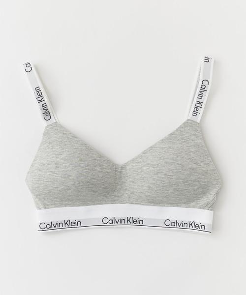 Calvin Klein（カルバン・クライン）の「Calvin Klein/カルバンクライン LGHTLY LINED BRALETTE ウエストロゴ パット付き ブラレット 2026年春夏（スポーツブラ・レディース・ブラック/グレー・S/M/L）」の2枚目の写真