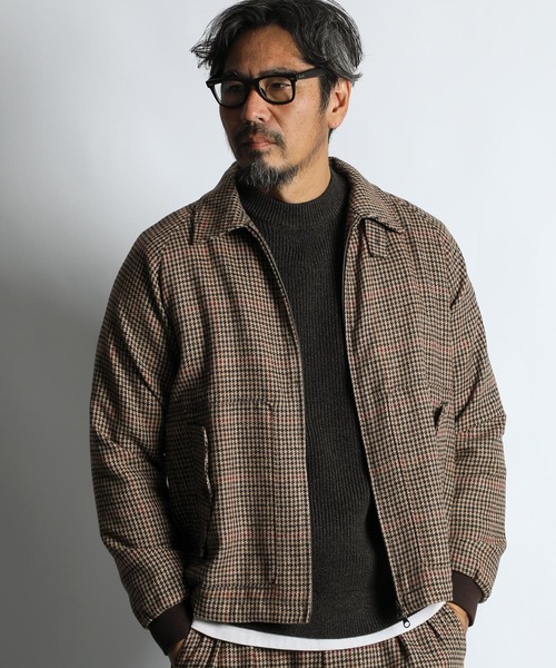 The DUFFER of ST.GEORGE(ザダファーオブセントジョージ)の「TECH TWEED SCOTTISH BLOISON:テックツイード ショートブルゾン(ブルゾン・メンズ・チャコールグレー/ベージュ・MEDIUM/LARGE)」の2枚目の写真